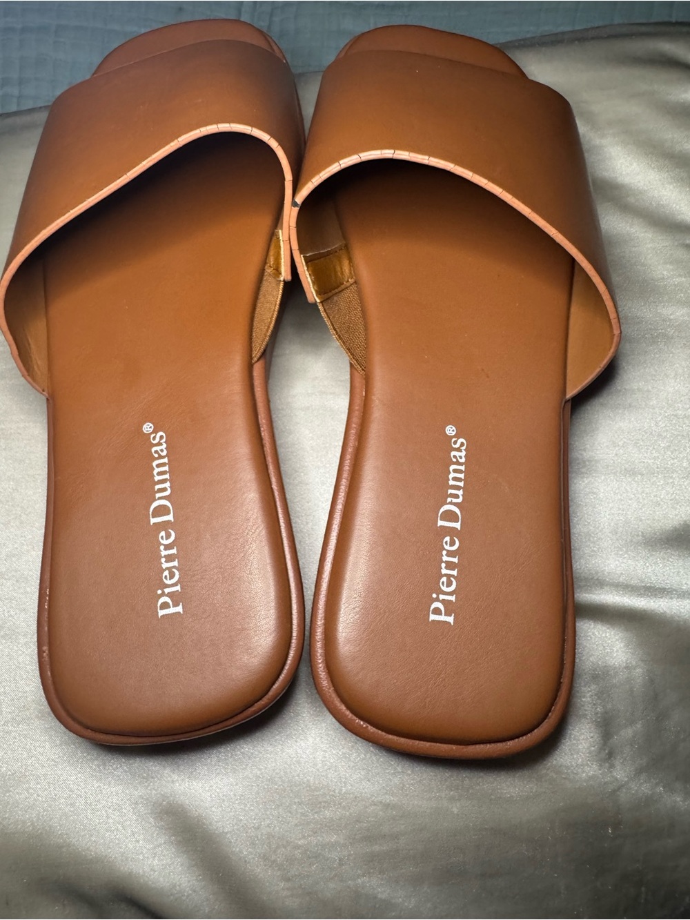 Pierre Dumas Tan Platform Slide Sandals - Picture 6 of 7